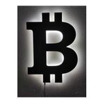 dekoraven Bitcoin Kripto Para Led Işıklı Ahşap Tablo btc22