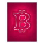 dekoraven Bitcoin Neon Tabela BTC LED Dekoratif Kripto Para Duvar Aydınlatması Kırmızı 36x27 cm, btcneon