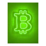 dekoraven Bitcoin Neon Tabela BTC LED Dekoratif Kripto Para Duvar Aydınlatması Yeşil, btcneon