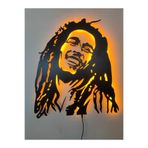dekoraven Bob Marley Led Işıklı Ahşap Dekoratif Tablo bob1