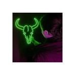 dekoraven Boğa Neon Led Tabela Yeşil 40x40cm, boğadek1