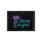 dekoraven Bu Benim Dünyam Yazı Neon Led Tabela Turkuaz 50x40cm, dünyamne