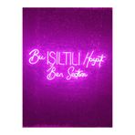 dekoraven Bu Işıltılı Hayatı Ben Seçtim Yazılı Neon Led Aydınlatma Tabela Güzellik Merkezi Dekorasyon 80x40 Cm Pembe, ışıktıtek