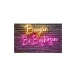 dekoraven Bugün Bi Başkasın Neon Led Yazı Tabela Dekoratif Aydınlatma Sarı-Pembe 50x30 cm, bugünbaşka