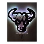 dekoraven Bull Işıklı Tablo beyaz