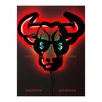 Dekoraven Bull Işıklı Tablo, bullraven