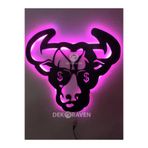 dekoraven Bull Işıklı Tablo pembe