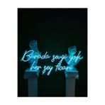 dekoraven Burada Sevgi Yok Her Şey Ticari Neon Led Tabela 80x35 Cm Turkuaz, ticariw