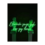dekoraven Burada Sevgi Yok Her Şey Ticari Neon Led Tabela 80x35 cm Yeşil, ticariw