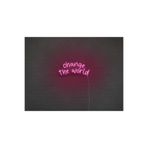 Dekoraven Change The World Neon Tabela Dekoratif Aydınlatma, changep80