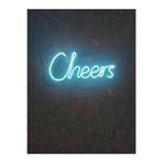 dekoraven Cheers Neon Tabela Neon Yazı Dekoratif Aydınlatma Turkuaz 38x18 cm, chers2