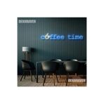 dekoraven Coffe Time Neon Tabela Dekoratif Aydınlatma Turkuaz 85x10 cm, coffetimefincanraven