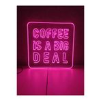 dekoraven Coffee Kahve Köşesi Kafe Neon Tabela Neon Yazı Dekoratif Aydınlatma Pembe 50x50 cm, TYC00624923806