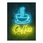 Dekoraven Coffee Neon Led Tabela Neon Dekoratif Duvar Aydınlatması(50X35Cm), coffedekoraventurk