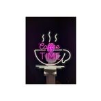 dekoraven Coffee Time Kahve Kafe Neon Led Tabela Dekoratif Aydınlatma(50x50cm)