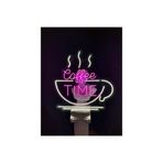 dekoraven Coffee Time Neon Led Tabela Pembe, coffetime