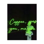 dekoraven Coffee Yes You Maybe Kahve Kafe Dekoratif Neon Led Tabela 75x35 Cm Yeşil, coffemaybe