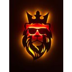 dekoraven Cool Aslan Işıklı Tablo sarı-kırmızı