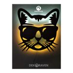 dekoraven Cool Kedi Led Işıklı Ahşap Tablo 51x51 cm, catnew1