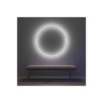 dekoraven Daire Yuvarlak Neon Tabela Beyaz Dekoratif Aydınlatma ve Gece Lambası 50x50 cm, daire2