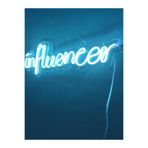 dekoraven Dekoratif Led Duvar Aydınlatması Neon Led Yazı Tabela Turkuaz 50x15cm, influencer