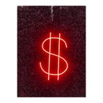 dekoraven Dolar Logo Işaret Neon Led Tabela Duvar Dekoru 40x30 cm Kırmızı, dolars234