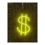 dekoraven Dolar Logo Neon Led Tabela Sarı 40x30cm, dolars234