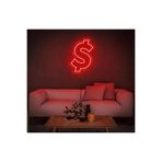 dekoraven Dolar Neon Led Dekoratif Duvar Yazısı Tabelası Aydınlatması Gece Lambası Kırmızı 30x40 cm, SMC-1023