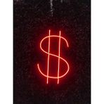 Dekoraven Dolarlogo Neon LED Tabela Duvar Dekoru - 40 cm - Kırmızı