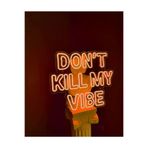 dekoraven Dont Kill My Vibe Neon Led Tabela Dekoratif Aydınlatma 65X55Cm Turuncu, dontse