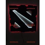 dekoraven Dota 2 Led Işıklı Tablo kırmızı-beyaz