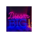 dekoraven Dream Big Neon Tabela Neon Yazı Dekoratif Aydınlatma 43x30cm, dreamn2