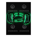 dekoraven Dumbell Led Işıklı Tablo yeşil