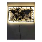Dekoraven Dünya Haritası Led Işıklı Dekoratif Tablo