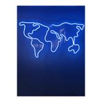Dekoraven Dünya Haritası Neon Tabela Neon Led Dekoratif Duvar Aydınlatması Neon Duvar Dekorasyonu 66X38Cm, worldmavraven