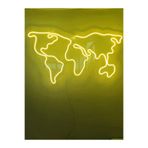 Dekoraven Dünya Haritası Neon Tabela Neon Led Dekoratif Duvar Aydınlatması Neon Duvar Dekorasyonu 66X38Cm, worldsarraven