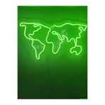 Dekoraven Dünya Haritası Neon Tabela Neon Led Dekoratif Duvar Aydınlatması Neon Duvar Dekorasyonu 66X38Cm, worldyeşraven