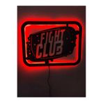 Dekoraven Fight Club Led Işıklı Ahşap Tablo, fighredraven