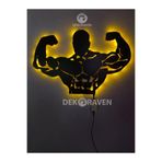 dekoraven Fitness-Gym Led Işıklı Tablo amber sarısı