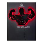 dekoraven Fitness-Gym Led Işıklı Tablo kırmızı