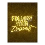 dekoraven Follow Your Dreams Yazılı Neon Led Tabela Dekoratif Aydınlatma 60X40 Cm Sarı, followtour
