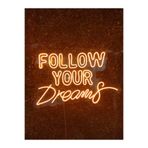 Dekoraven Follow Your Dreams Yazılı Neon Led Tabela Dekoratif Aydınlatma(60X40Cm), followyouturun