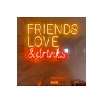 dekoraven Friends Love & Drinks Yazı Neon Led Tabela Dekoratif Aydınlatma(70x45cm)