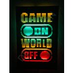 dekoraven Game On World Of Gamer Led Işıklı Ahşap Dekoratif Tablo renkli