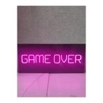 Dekoraven Game Over Gamer Neon Led Tabela Dekoratif Aydınlatma, goneonpembe