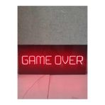 Dekoraven Game Over Gamer Neon Led Tabela Dekoratif Aydınlatma, goneonred