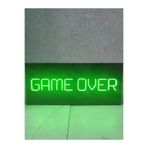 Dekoraven Game Over Gamer Neon Led Tabela Dekoratif Aydınlatma, goneonyeşil