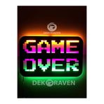 dekoraven Game Over Işıklı Tablo 55x35 cm Pembe Yeşil Amber LED'li Duvar Dekoru, gameover1