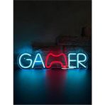 Dekoraven Gamer Tasarım Neon LED Tabela - Oyuncu Odası Duvar Dekorasyonu - Gaming Setup Aydınlatma - 50x10cm