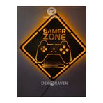 dekoraven Gamer Zone Led Işıklı Ahşap Tablo ADKRW356